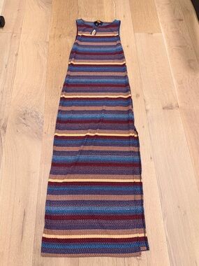 Urban Outfitters Archive Striped Sleeveless Maxi Dress Made in UK Size M